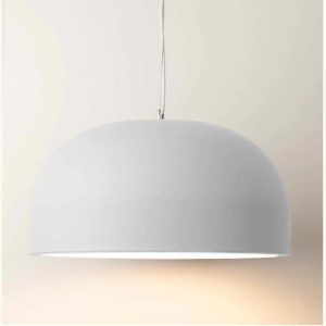 LAMPARA COLGANTE c/tensor de acero y tres porta l?mparas 43 cm Blanca